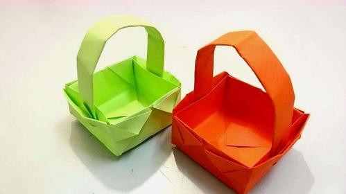 幼儿美术教案，折纸篮子